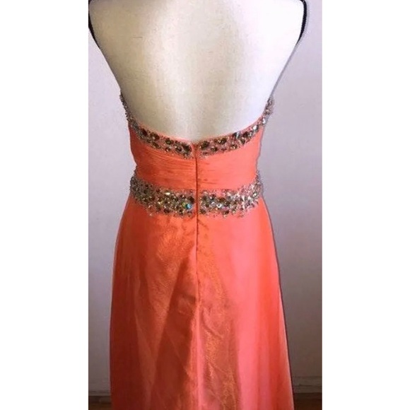 Orange Rhinestone Dress - Picture 3 of 4
